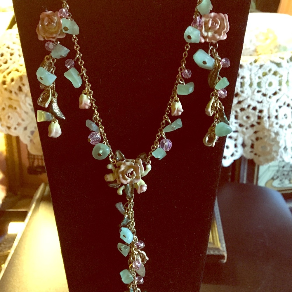 Gemstone Necklace and Earrings Set